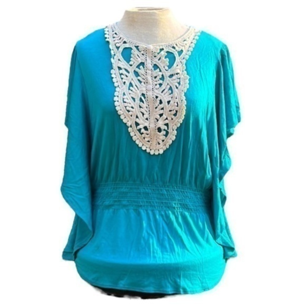 RUE 21 Women’s Blouse White/Blue Size Large